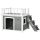 Dog house with roof terrace, stairs, window 121x77x78 cm wood, light gray