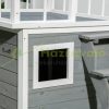 Dog house with roof terrace, stairs, window 121x77x78 cm wood, light gray
