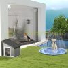 Wooden doghouse with weatherproof bitumen roof 71x58x77 cm gray - white