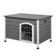 Wooden dog house outdoor dog kennel 80x55x53.5 cm waterproof gray transport box for small animals