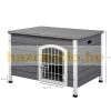 Wooden dog house outdoor dog kennel 80x55x53.5 cm waterproof gray transport box for small animals