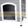 Wooden dog house outdoor dog kennel 80x55x53.5 cm waterproof gray transport box for small animals