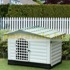   Kültéri kutyaház 111x84x80 cm műanyag ház közepes méretű kutyáknak 