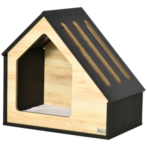 Dog house, cat house with pillow 60x40x59.2 cm pet cave with sloping roof for small dogs up to 8 kg 