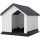 Dog house 62x61x60 cm with weatherproof window and door for small dogs gray-white