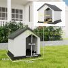Dog house 62x61x60 cm with weatherproof window and door for small dogs gray-white