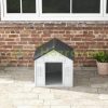 Dog house 65x75x63 cm dog house with tent roof weatherproof plastic gray