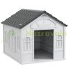 Dog house 65x75x63 cm dog house with tent roof weatherproof plastic gray