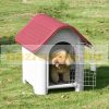 Dog house 59x75x66 cm waterproof outdoor dog house red-light gray plastic