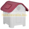 Dog house 59x75x66 cm waterproof outdoor dog house red-light gray plastic