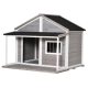 Outdoor dog house 127x112x109 cm wooden house for medium and large dogs