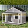 Outdoor dog house 127x112x109 cm wooden house for medium and large dogs