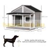 Outdoor dog house 127x112x109 cm wooden house for medium and large dogs