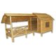 Large doghouse with veranda, slatted door, latticed window, treated pine wood 208x91x91.3 cm