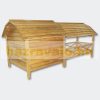 Large doghouse with veranda, slatted door, latticed window, treated pine wood 208x91x91.3 cm