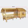 Large doghouse with veranda, slatted door, latticed window, treated pine wood 208x91x91.3 cm