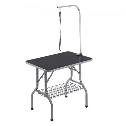 kutyakozmetikai asztal 985x615x1662 mm, rozsdamentes acél, 150 kg teherbírású, összecsukható, 914,4x609,6 mm-es asztali kutyakozmetikai asztal, ideális fürdetéshez, trimmeléshez, szárításhoz, keféléshez