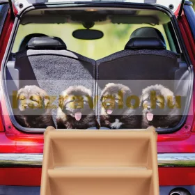   Összecsukható kutyalépcső bézs 49x39x61 cm 4 lépcsőfok