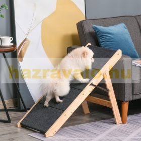   Összecsukható kutyalépcső fenyő 80x47x64 cm 4 lépcsőfok kutyarámpa