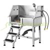 Dog cosmetic tub 863 mm stainless steel pet bathing dog washing station up to 100 kg with stairs, left door