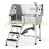 Dog cosmetic tub 863 mm stainless steel pet bathing dog washing station up to 100 kg with stairs, left door