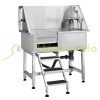 Dog cosmetic tub 965 mm stainless steel pet bathing dog washing station up to 100 kg with stairs, left door