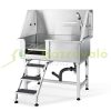 Dog cosmetic tub 965 mm stainless steel pet bathing dog washing station up to 100 kg with stairs, left door