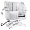 Dog cosmetic tub 1270 mm stainless steel adjustable height pet bathing dog washing station 150 kg