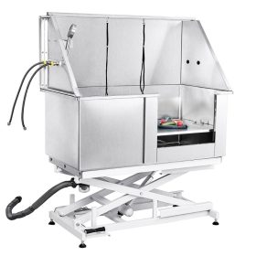   Kutyakozmetikai kád 1270 mm rozsdamentes acél állítható magasságú kisállat fürdető kutyamosó állomás 150 kg