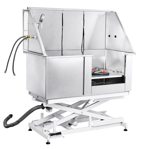 Dog cosmetic tub 1270 mm stainless steel adjustable height pet bathing dog washing station 150 kg