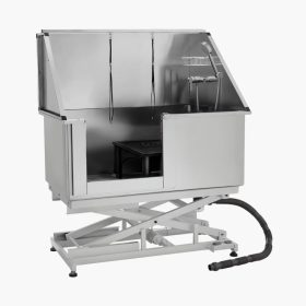   Kutyakozmetikai kád 1270 mm rozsdamentes acél állítható magasságú bal oldali ajtó kisállat fürdető kutyamosó állomás 150 kg