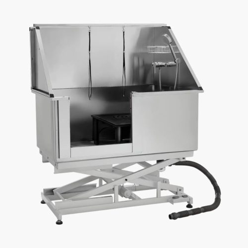 Kutyakozmetikai kád 1270 mm rozsdamentes acél állítható magasságú bal oldali ajtó kisállat fürdető kutyamosó állomás 150 kg