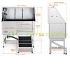 Dog cosmetic tub 1270 mm stainless steel pet bathing dog washing station up to 150 kg with ramp, right-hand door