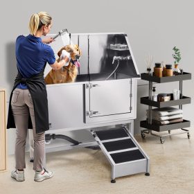   Kutyakozmetikai kád 1270x580x1495 mm rozsdamentes acél kisállat fürdető kutyamosó állomás