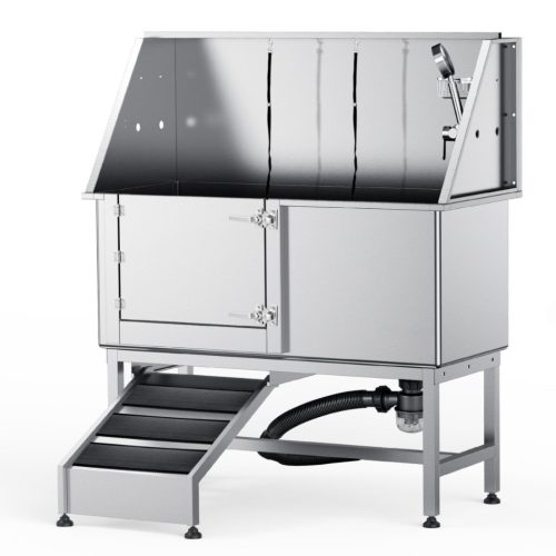 Dog cosmetic tub 1270 mm stainless steel adjustable height pet bathing dog washing station 150 kg