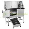 Dog cosmetic tub 1270 mm stainless steel adjustable height pet bathing dog washing station 150 kg