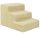 Pet and dog stairs 3 steps, in beige color, next to sofa, bed