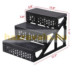   Kisállat, kutya lépcső 3 lépcsőfok, fekete mancs mintás, kanapé, ágy mellé