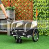 Dog transport bicycle trailer 130x64x92 cm bicycle trailer black and white
