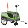 Dog transport bicycle trailer 130x64x92 cm bicycle trailer green-grey