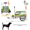 Dog transport bicycle trailer 130x64x92 cm bicycle trailer green-grey