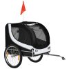 Dog transport bicycle trailer 130x73x90 cm bicycle trailer black and white