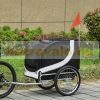 Dog transport bicycle trailer 130x73x90 cm bicycle trailer black and white