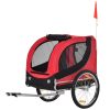 Dog transport bicycle trailer 130x73x90 cm bicycle trailer red and black