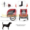 Dog transport bicycle trailer 130x73x90 cm bicycle trailer red and black