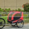 Dog transport bicycle trailer 130x73x90 cm bicycle trailer red and black
