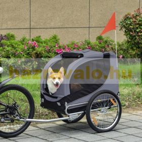   Kutyaszállító kerékpár utánfutó 130x73x90 cm bicikli utánfutó 