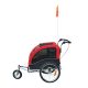 Dog transport bike trailer 2 in 1 running dog cart and bike trailer red and black