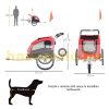 Dog transport bike trailer 2 in 1 running dog cart and bike trailer red and black