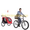 Dog transport bike trailer 2 in 1 running dog cart and bike trailer red and black